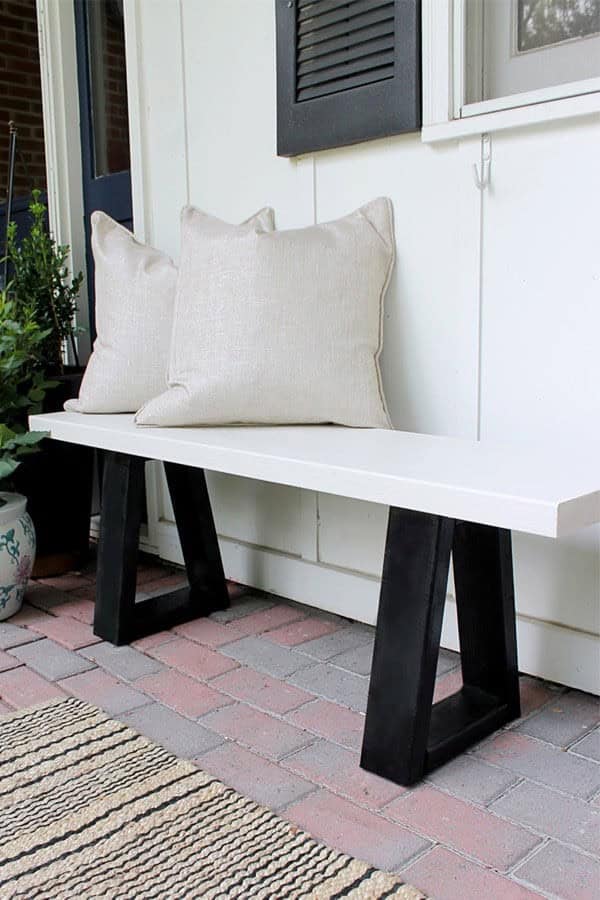 DIY Black & White Bench