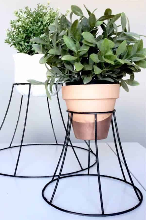 Metal Lampshade Plant Stand