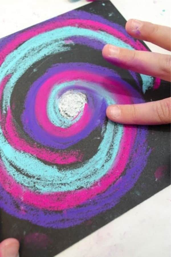 Galaxy Chalk Pastel Art Project For Kids