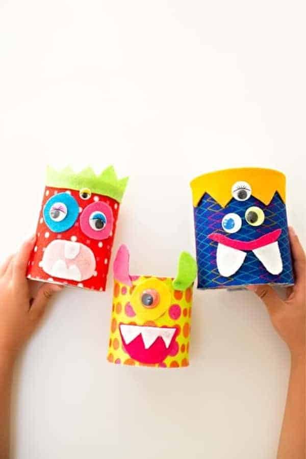 Recycled Soup Can Felt Monsters For Kids