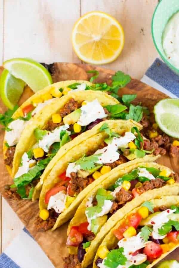 VEGAN TACOS WITH LENTIL WALNUT MEAT