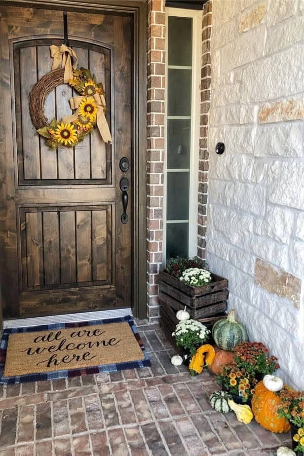 Front Porch With Gourds