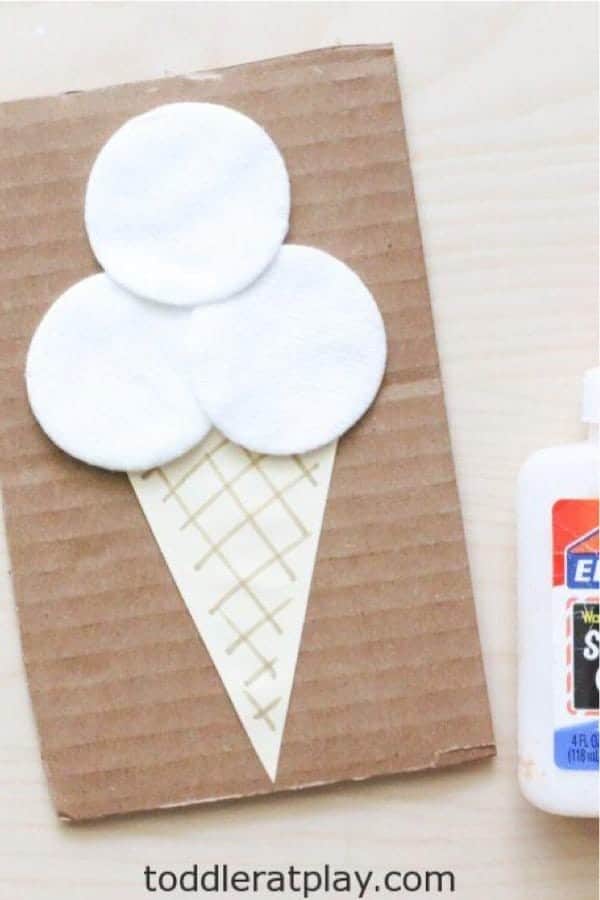 Cotton Round Ice Cream Craft