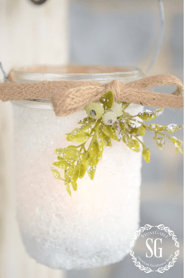 Frosty Mason Jar Lantern