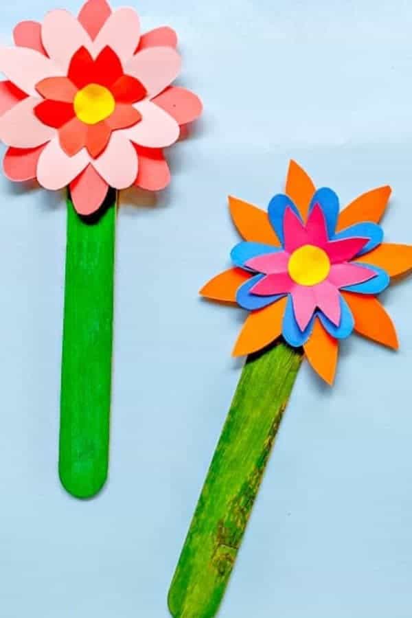 Popsicle Stick DIY – Flower Bookmark