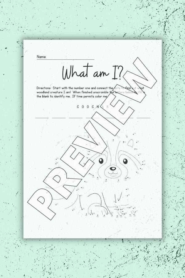 WHAT AM I? CONNECT THE DOTS WORKSHEET