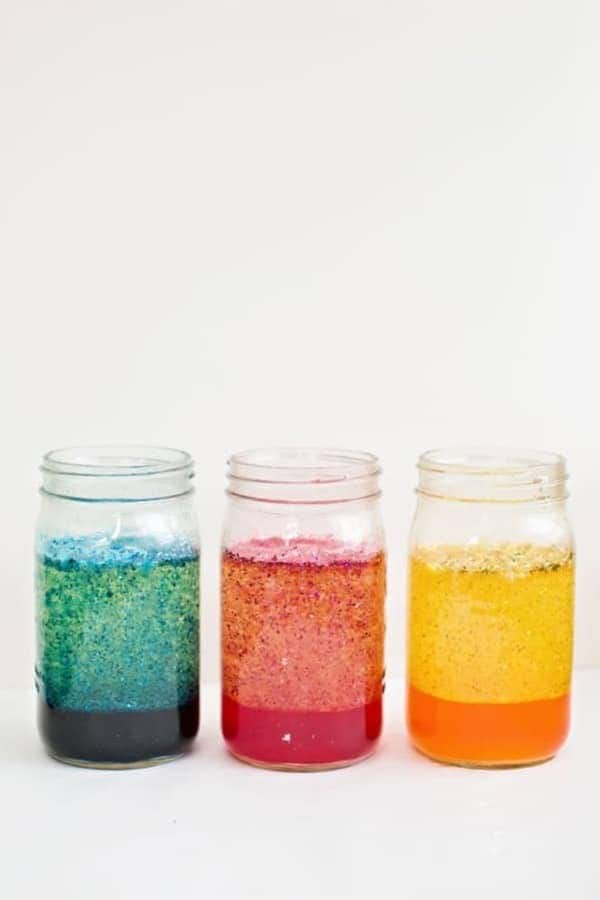 DIY Mason Jar Glitter Lava Lamps