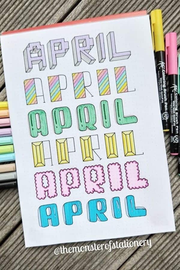 Bubble Letter Ideas For April