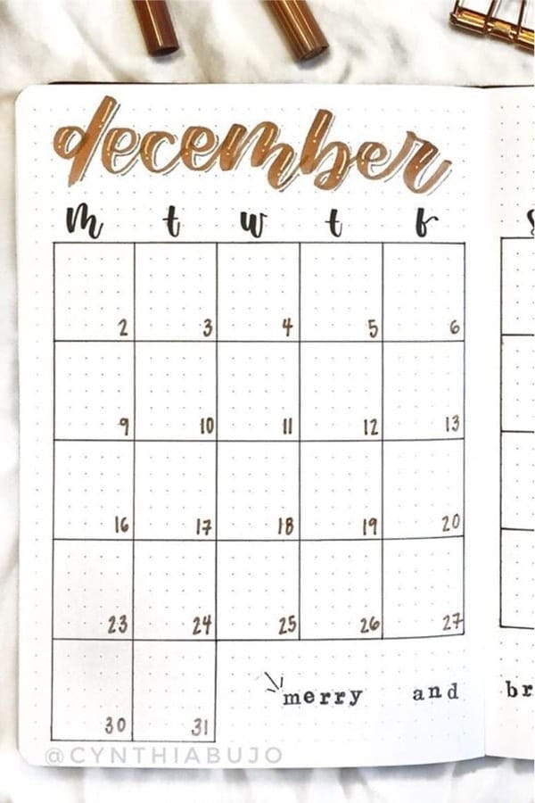 Classic Monthly Spread