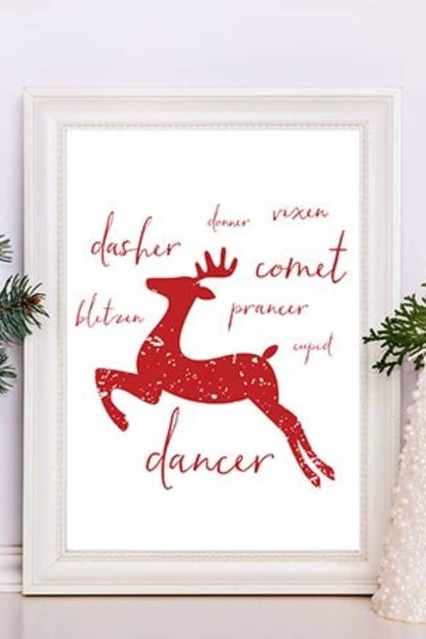 SANTA’S REINDEER CHRISTMAS PRINTABLE DECOR