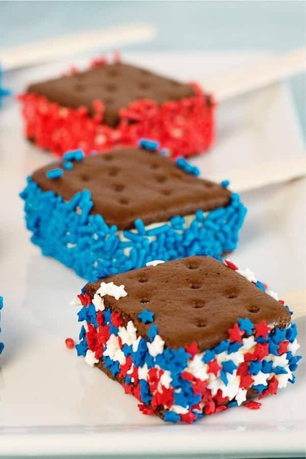 Easy Red, White and Blue Ice Cream Sandwiches