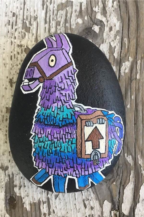 Fornite Painted Rock For Kids