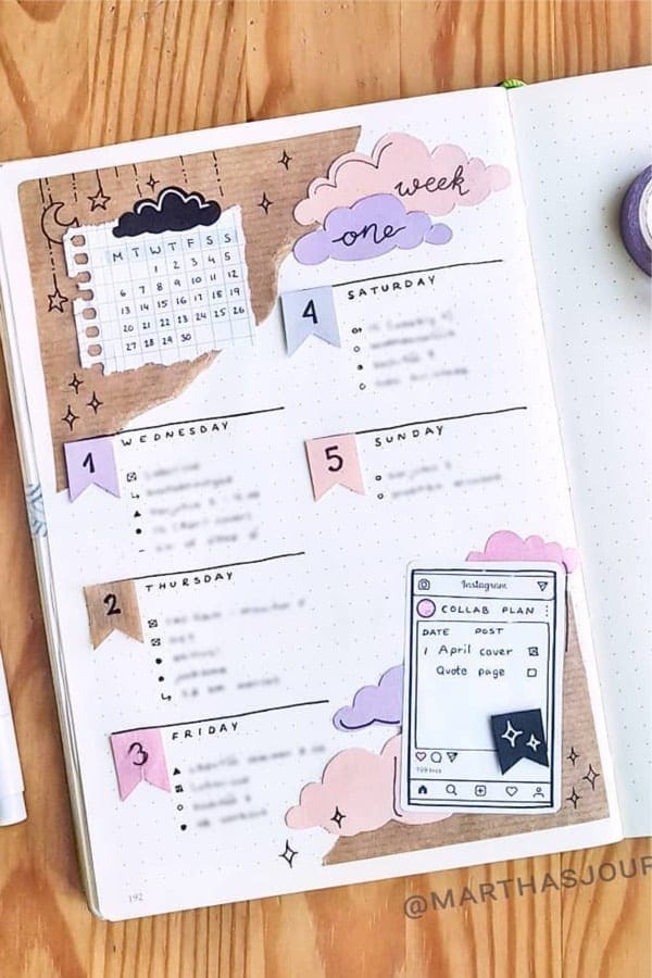 Craft Paper Weekly Spread