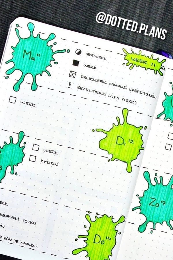 Ink Blot Weekly Spread