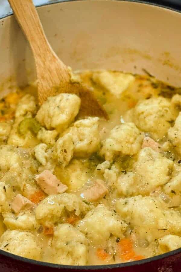 DUTCH OVEN CHICKEN AND DUMPLINGS