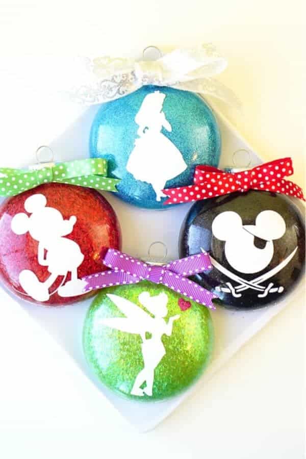 Disney Glitter Christmas Ornaments