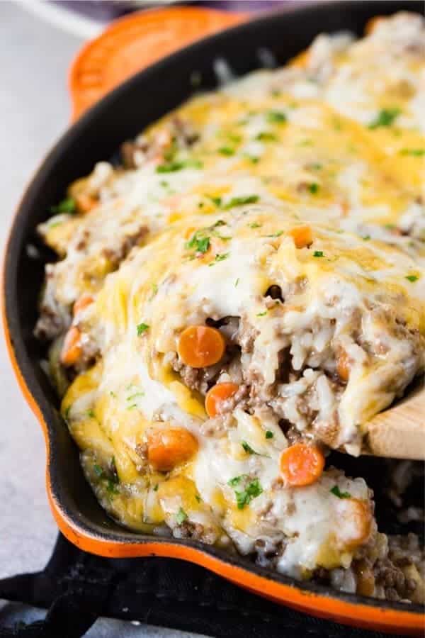 Cheesy Ground Beef and Rice Casserole