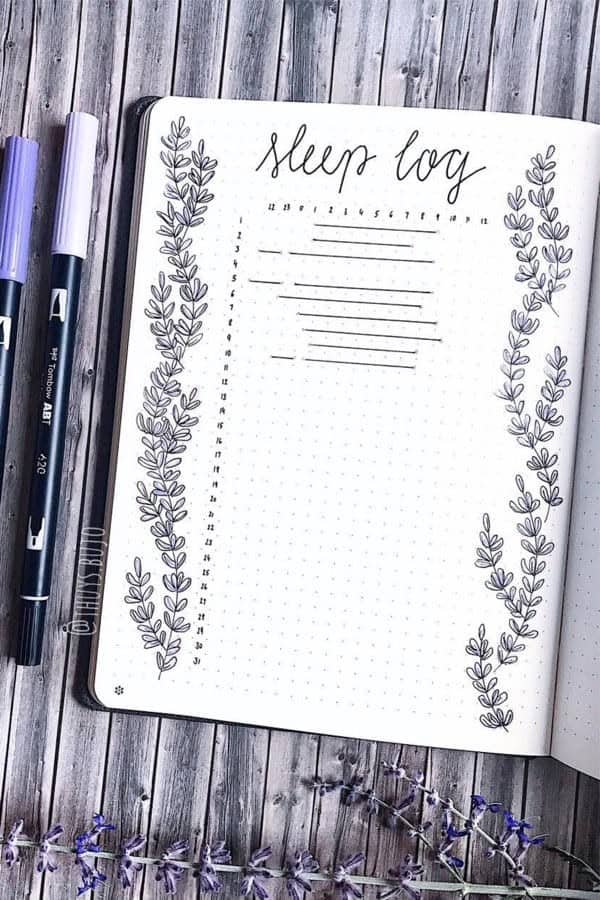 Lavender sleep Log