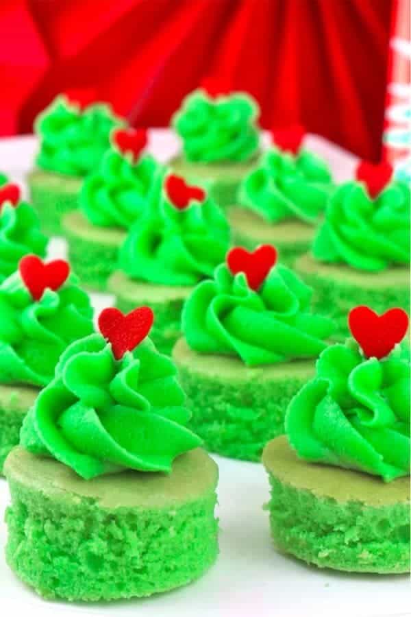 Grinch Cake Bites