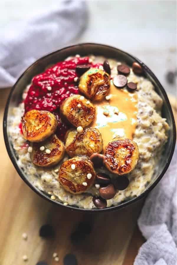 PB&J with Fried Banana Oatmeal