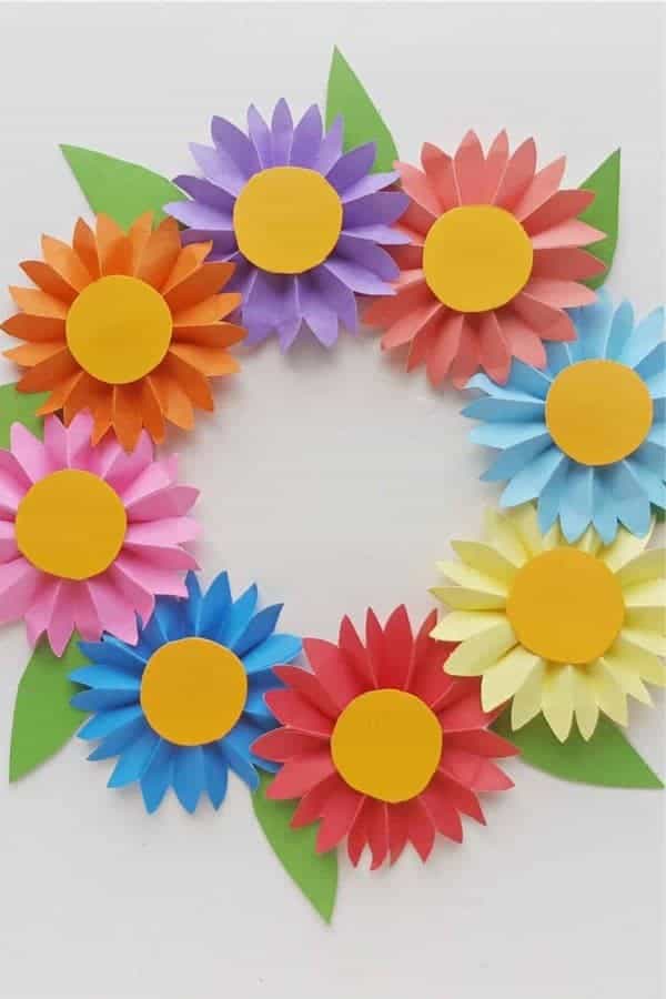 DIY Spring Flower Craft Wreath