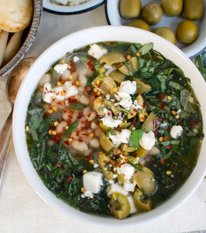 15 Bean Soup with Spinach and Feta