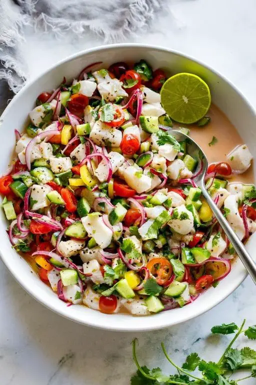 7 Mares Ceviche with Lime and Cilantro