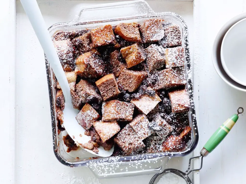 Abuelita Chocolate Bread Pudding with Raisins