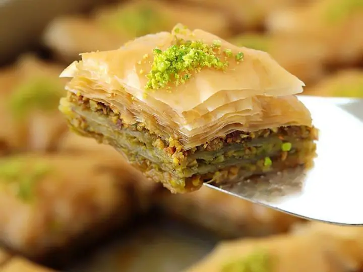 Almond Paste and Pistachio Baklava