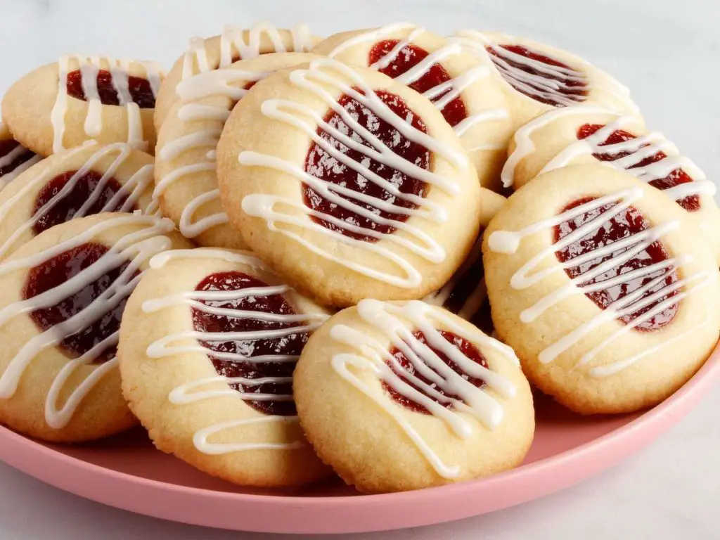 Almond Paste and Raspberry Thumbprint Cookies