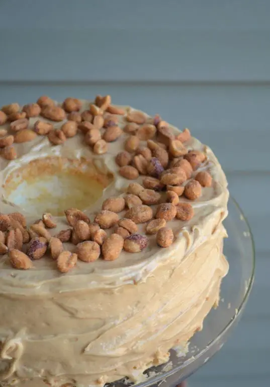 Angel Food Cake Mix and Peanut Butter Frosting Cake