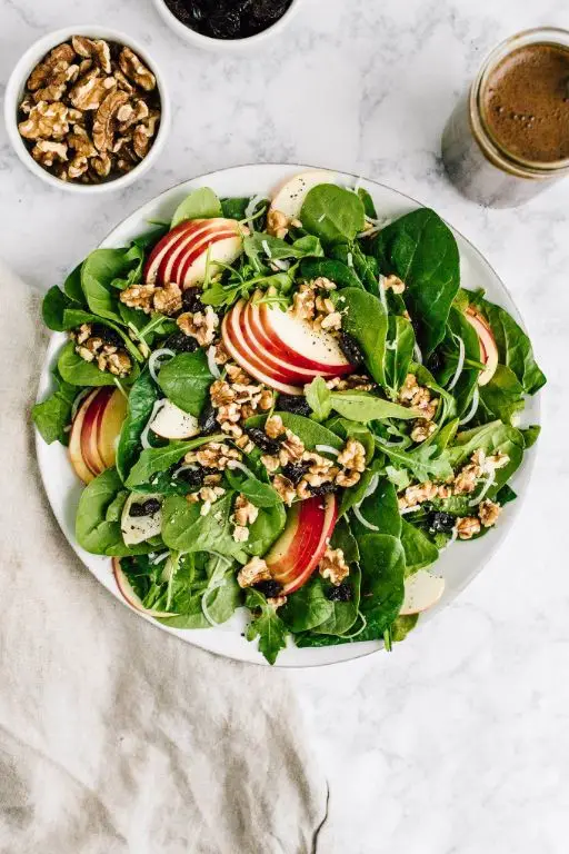 Apple Walnut Spinach Salad