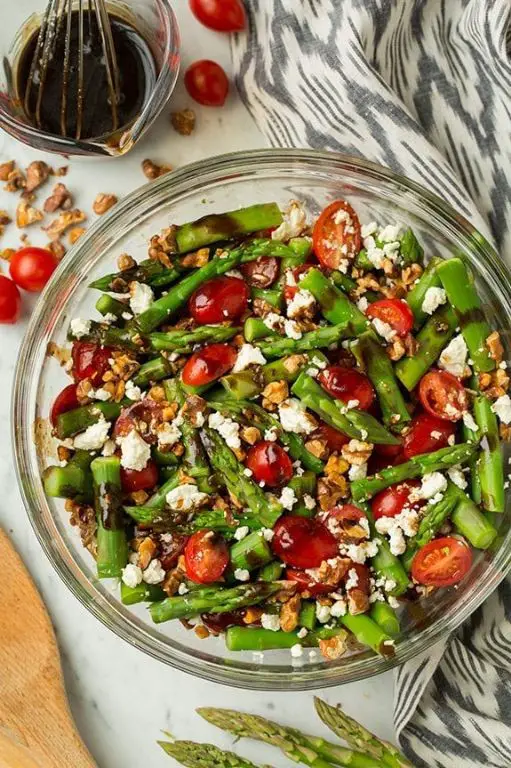 Asparagus and Feta Salad with Balsamic Dressing