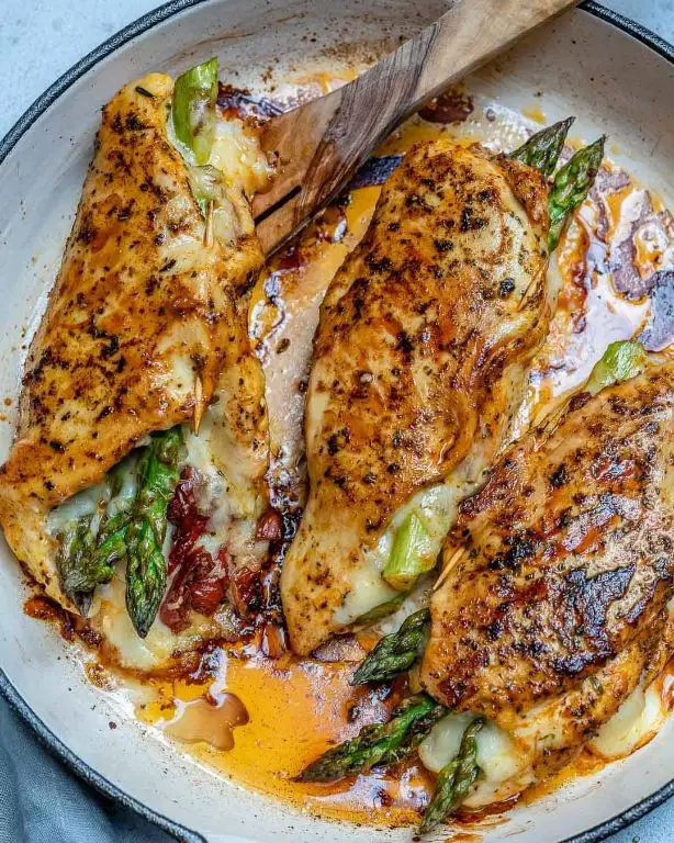 Asparagus and Spinach Stuffed Chicken Breast
