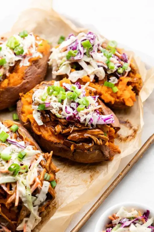 BBQ Shredded Chicken Stuffed Sweet Potatoes