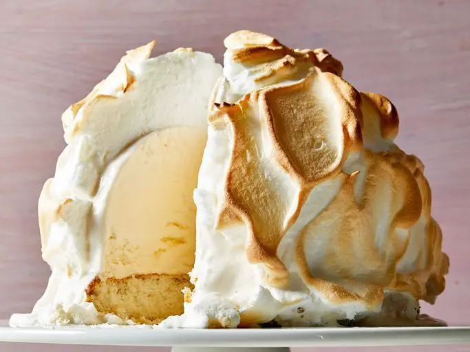 Baked Alaska with meringue topping