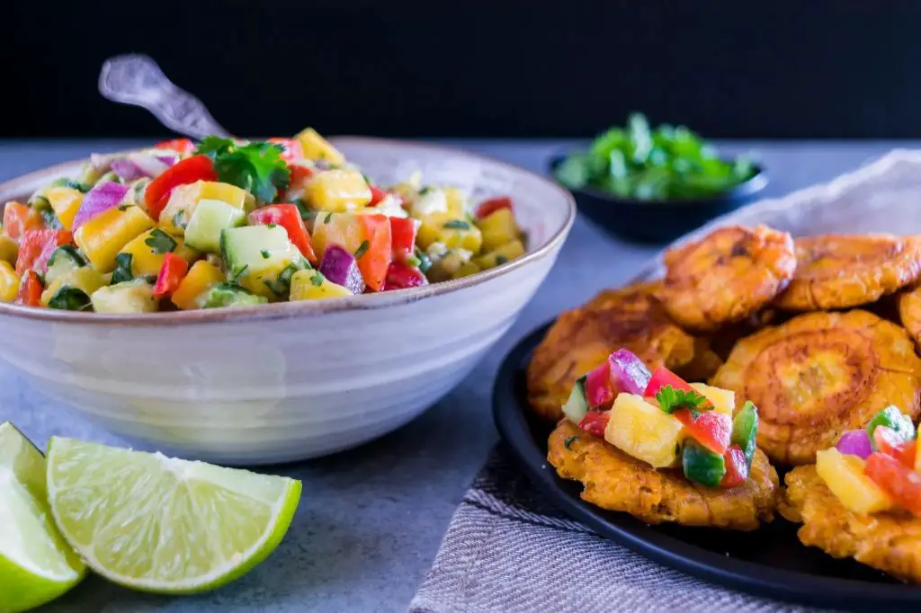 Baked Plantain and Mango Salsa