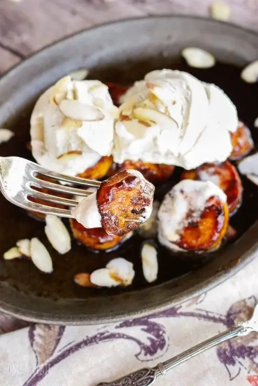 Baked Plantain with Vanilla Ice Cream