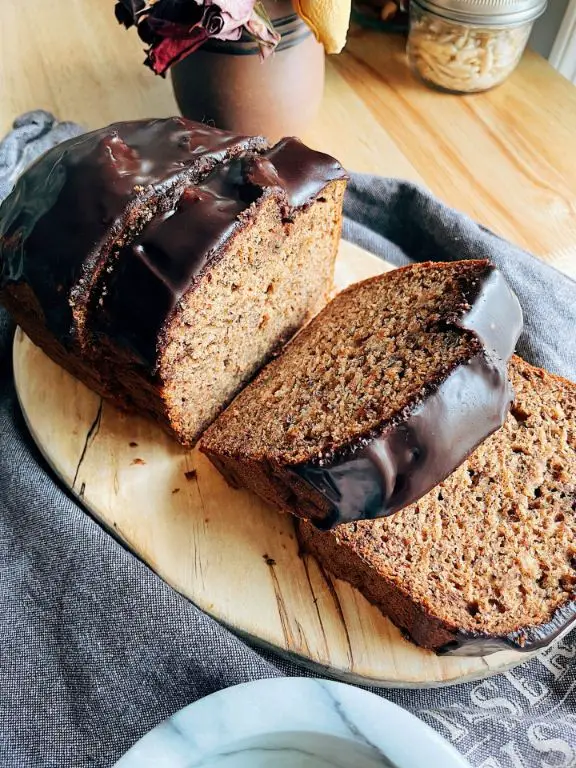 Banana Bread with Chocolate Ganache
