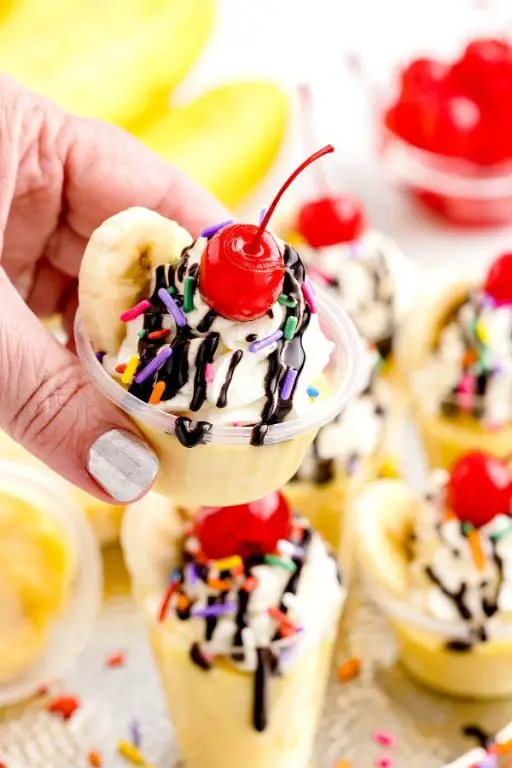 Banana Split Jello Shots: Dessert in a shot.