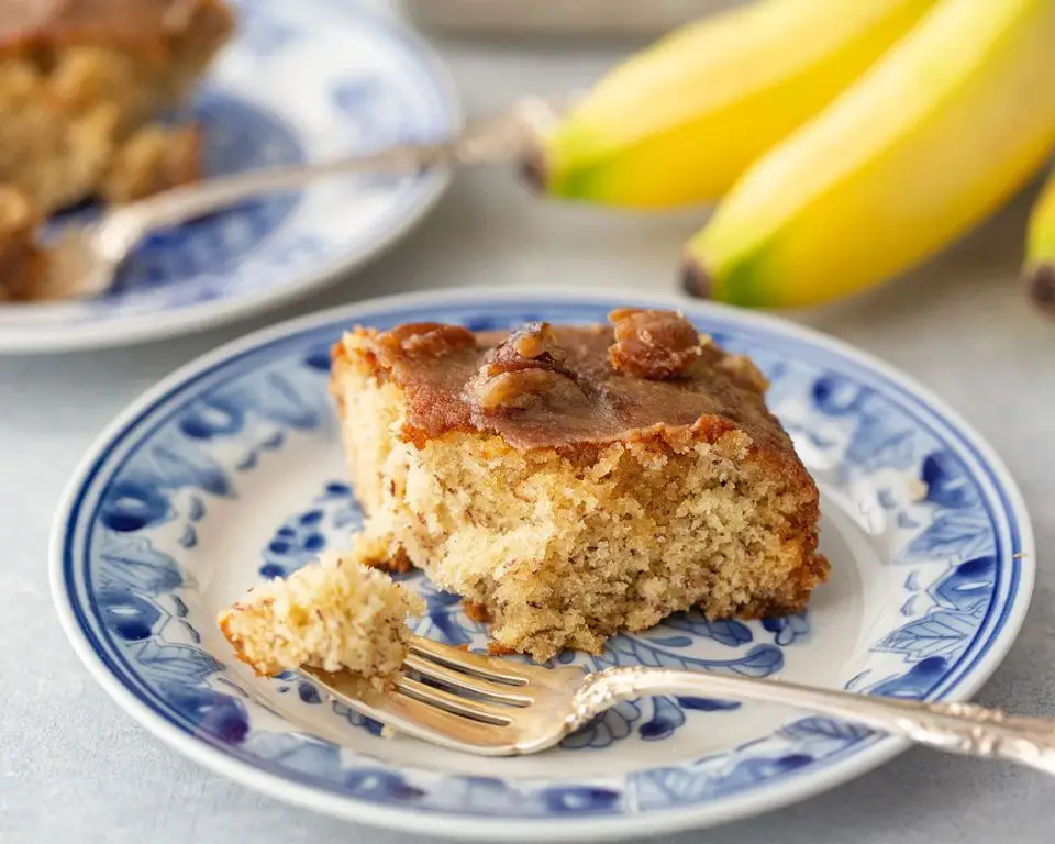 Banana Walnut Cake with Brown Sugar Glaze