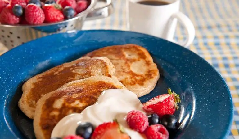 Barley Flour Pancakes with Maple Syrup