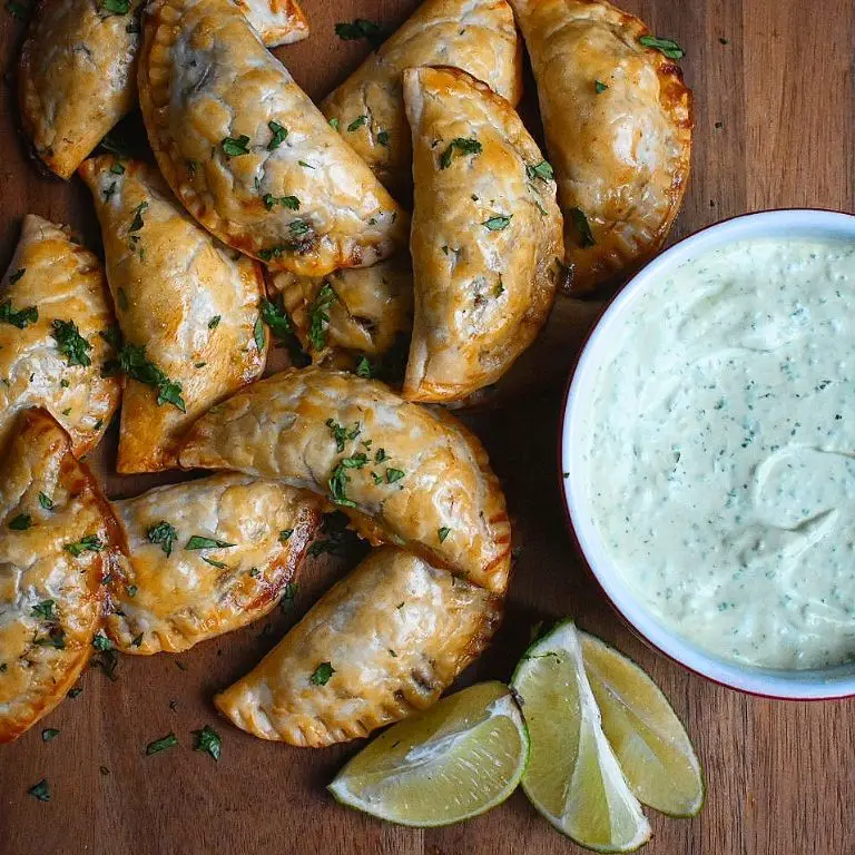 Beef Empanadas with Cilantro Lime Crema