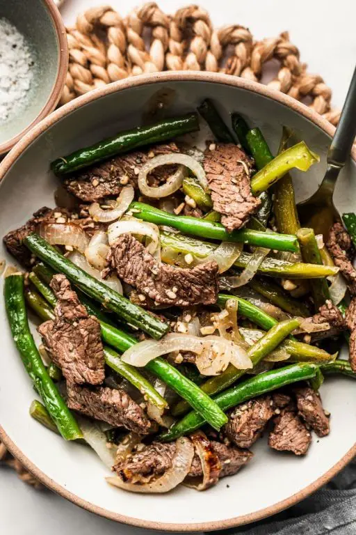 Beef Tips with Green Beans and Bacon