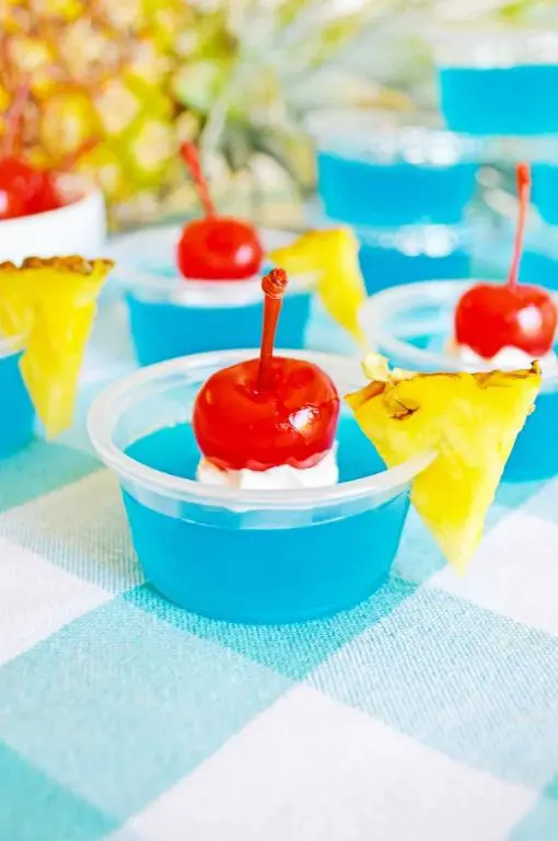 Blue Hawaiian Jello Shots: Tropical blue bliss.
