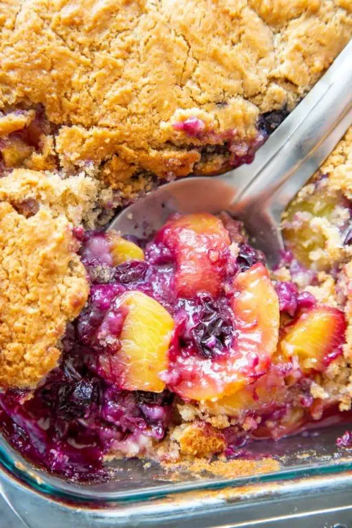 Blueberry and Peach Cobbler