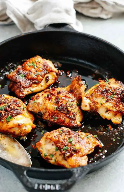 Breaded Chicken Thighs with Herb Butter