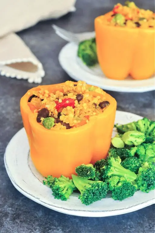 Broccoli and Carrot Stuffed Bell Peppers