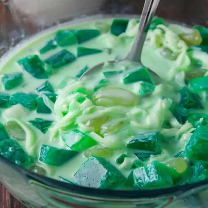 Buko Pandan - A refreshing coconut and pandan jelly.