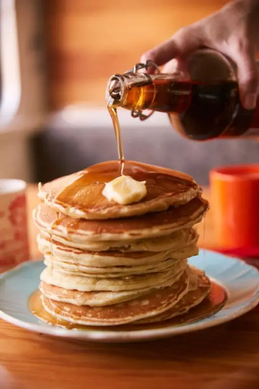 Campfire Pancakes with Maple Syrup